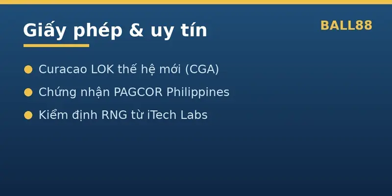 Giới thiệu Ball88: Nhà cái cấp phép PAGCOR và Curacao 2026 Giấy phép và uy tín Ball88